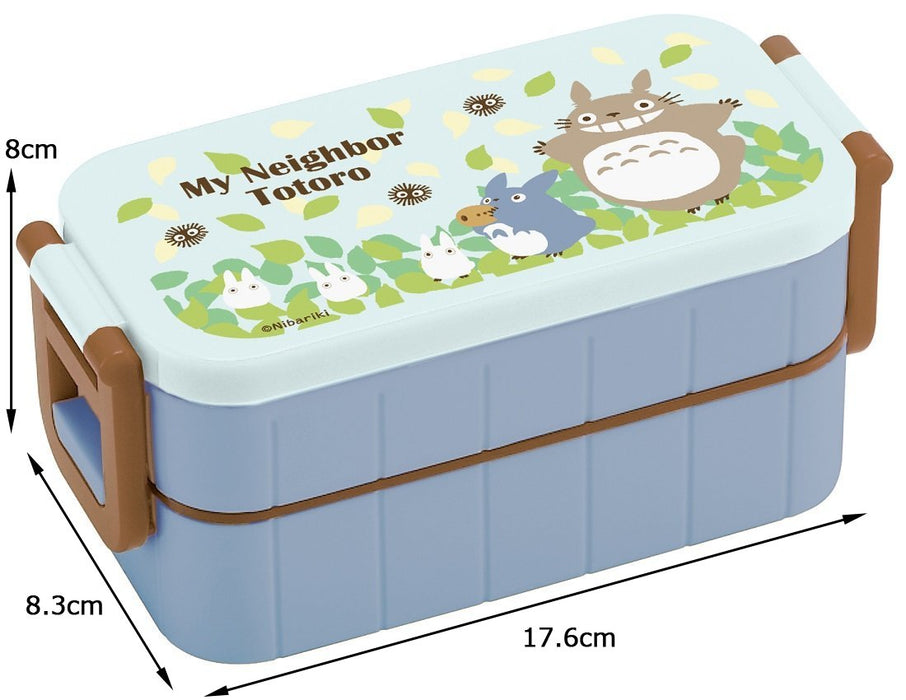 Skater Totoro Sky Blue 2-Tier 600Ml Bento Lunch Box - My Neighbor Totoro Yzw3- Japan Figure Store - #1 Bring To You The Best Japanese Goods