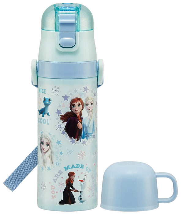 Skater Disney Frozen Stainless Steel 2-Way Kids Water Bottle with Cup 430ml for Girls- Japan Figure Store - #1 Bring To You The Best Japanese Goods