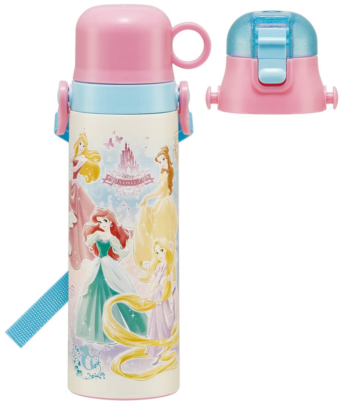 Skater Disney Princess 580ml 2-Way Stainless Steel Water Bottle for Girls- Japan Figure Store - #1 Bring To You The Best Japanese Goods