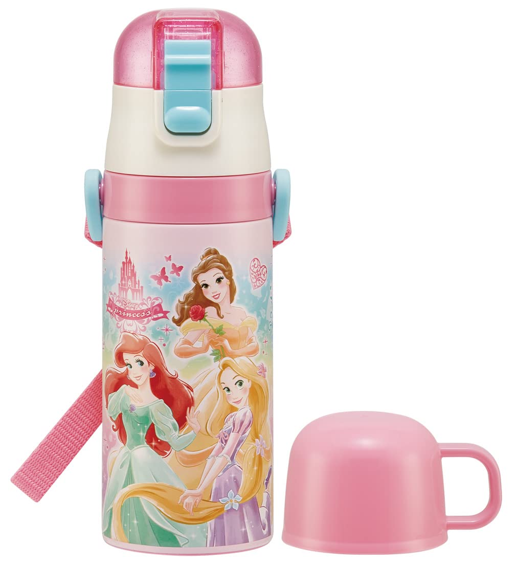 Skater Disney Princess 2-Way Kids 350ml Stainless Steel Water Bottle with Straw- Japan Figure Store - #1 Bring To You The Best Japanese Goods