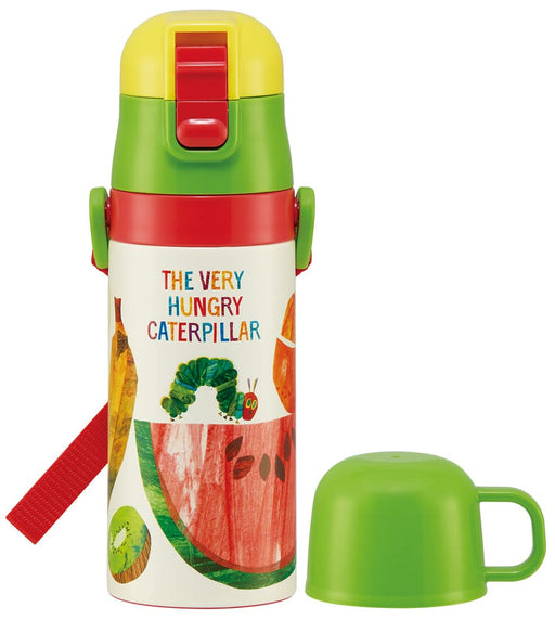 Skater Kids Stainless Steel 350ml Water Bottle with Straw Cup - The Very Hungry Caterpillar- Japan Figure Store - #1 Bring To You The Best Japanese Goods