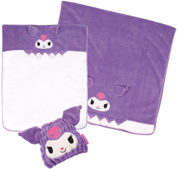 Skater Quick Drying Absorbent Hair Towel Kuromi Sanrio 40cm x 100cm- Japan Figure Store - #1 Bring To You The Best Japanese Goods
