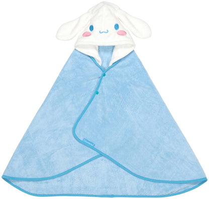 Skater Cinnamoroll Hooded Bath Poncho Quick-Drying & Absorbent 108cm x 92cm Sanrio- Japan Figure Store - #1 Bring To You The Best Japanese Goods