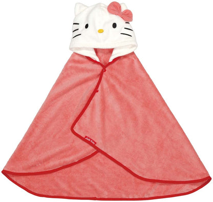 Skater Hello Kitty Quick-Drying Hooded Bath Poncho Sanrio 108cm x 92cm- Japan Figure Store - #1 Bring To You The Best Japanese Goods