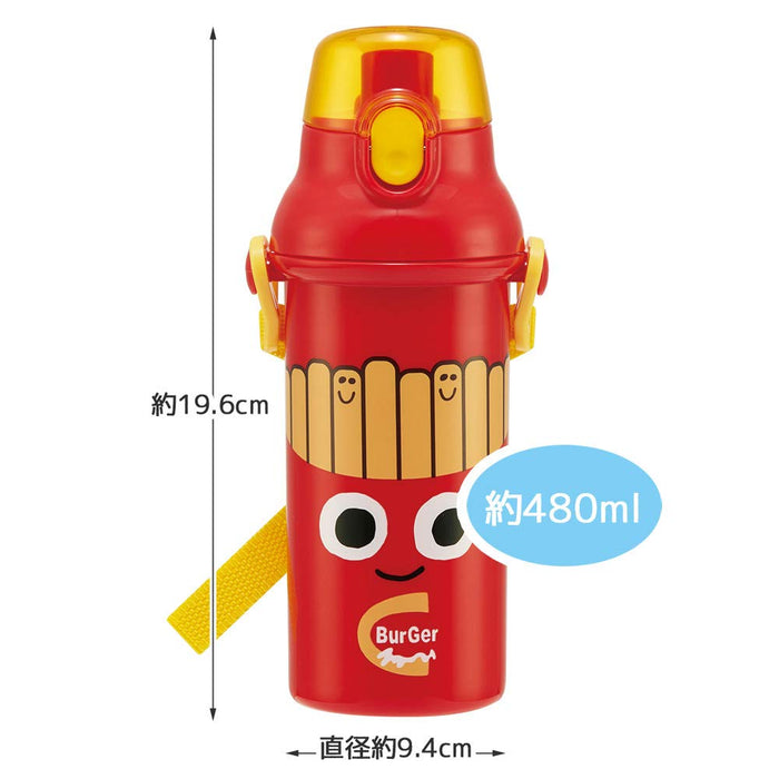 Skater 480ml Kids Antibacterial Water Bottle - Burger Conks Made in Japan Ag+- Japan Figure Store - #1 Bring To You The Best Japanese Goods