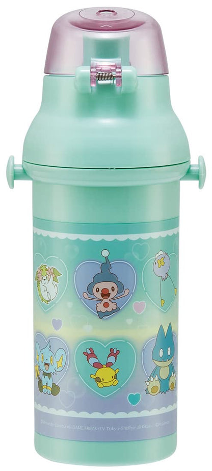 Skater Kids Ag+ Antibacterial 480ml Pokemon Heart Bubbles Water Bottle Girls Japan Made- Japan Figure Store - #1 Bring To You The Best Japanese Goods