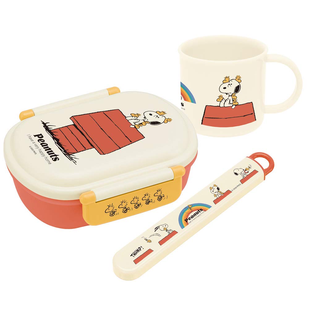 Skater Kids Bento Box 360ml - Snoopy Retro Design Made in Japan Ag+ Antibacterial- Japan Figure Store - #1 Bring To You The Best Japanese Goods
