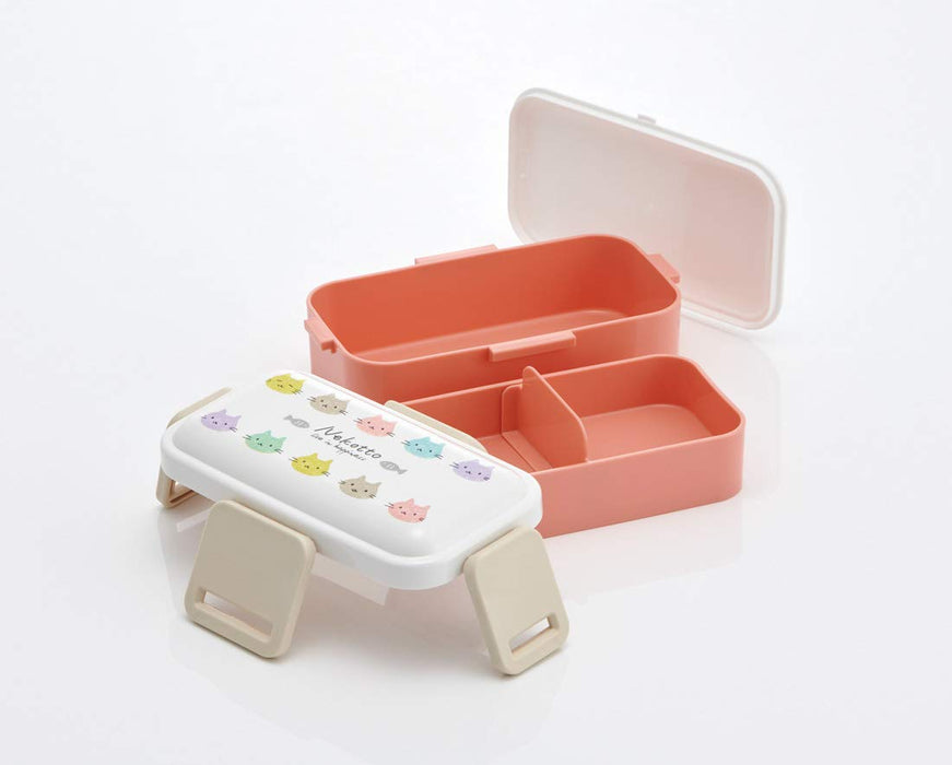Skater Nekotto Colorful 2-Tier Lunch Box 600ml Antibacterial Made in Japan- Japan Figure Store - #1 Bring To You The Best Japanese Goods