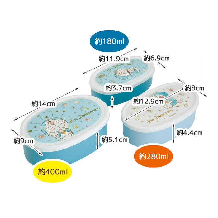 Skater Doraemon Antibacterial Storage Containers Pastel Set of 3 860ml Made in Japan- Japan Figure Store - #1 Bring To You The Best Japanese Goods