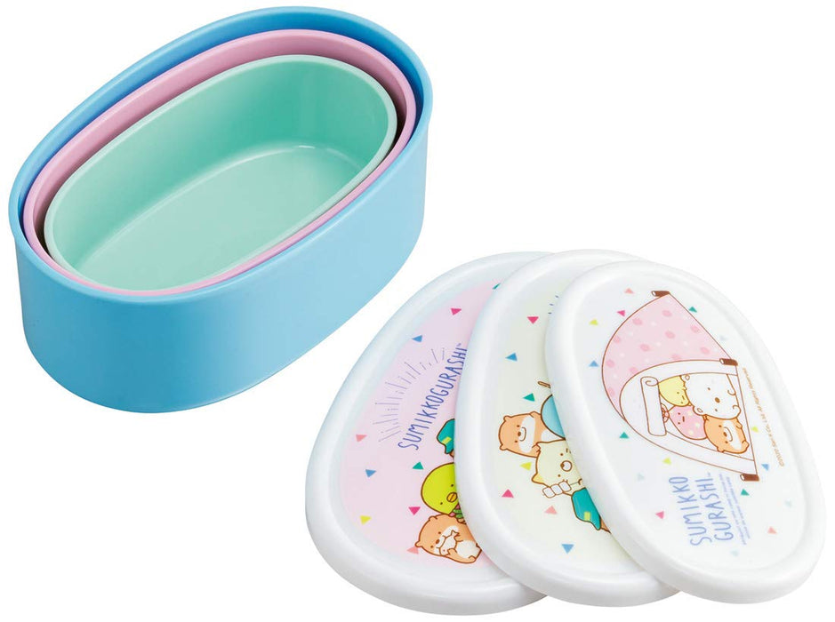 Skater Sumikko Gurashi Camping Storage Containers Set of 3 860ml Antibacterial Made in Japan- Japan Figure Store - #1 Bring To You The Best Japanese Goods