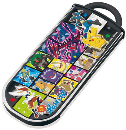 Skater Ag+ Antibacterial Kids Trio Set - Pokemon Pocket Monsters Chopsticks Spoon Fork - Made in Japan- Japan Figure Store - #1 Bring To You The Best Japanese Goods