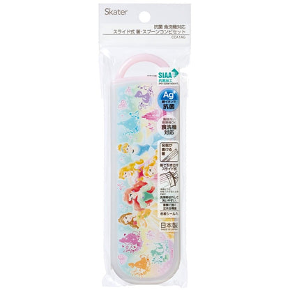 Skater Disney Princess 22 Antibacterial Chopsticks and Spoon Set Made in Japan