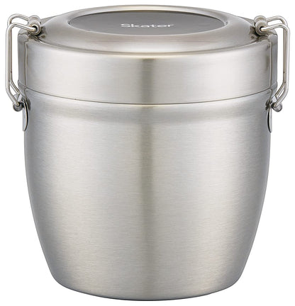 Skater 550ml Silver Stainless Steel Insulated Lunch Box Rice Bowl Shape Antibacterial - Stlbd6Ag-A- Japan Figure Store - #1 Bring To You The Best Japanese Goods