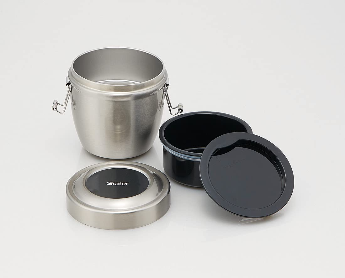 Skater 550ml Silver Stainless Steel Insulated Lunch Box Rice Bowl Shape Antibacterial - Stlbd6Ag-A- Japan Figure Store - #1 Bring To You The Best Japanese Goods