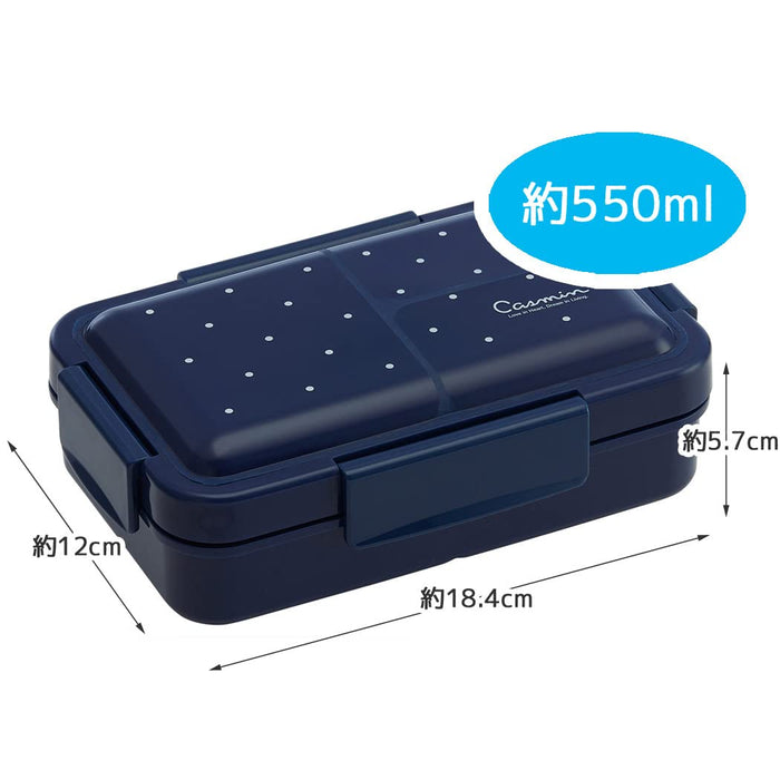 Skater Women's 550ml Navy Casmin Lunch Box with 4-Point Lock and Antibacterial Gasket- Japan Figure Store - #1 Bring To You The Best Japanese Goods