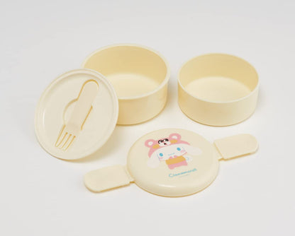 Skater Cinnamoroll 2 Tier 500ml Antibacterial Japanese Round Lunch Box- Japan Figure Store - #1 Bring To You The Best Japanese Goods