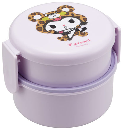 Skater Kuromi 2-Tier Round Lunch Box 500ml Antibacterial Made in Japan- Japan Figure Store - #1 Bring To You The Best Japanese Goods
