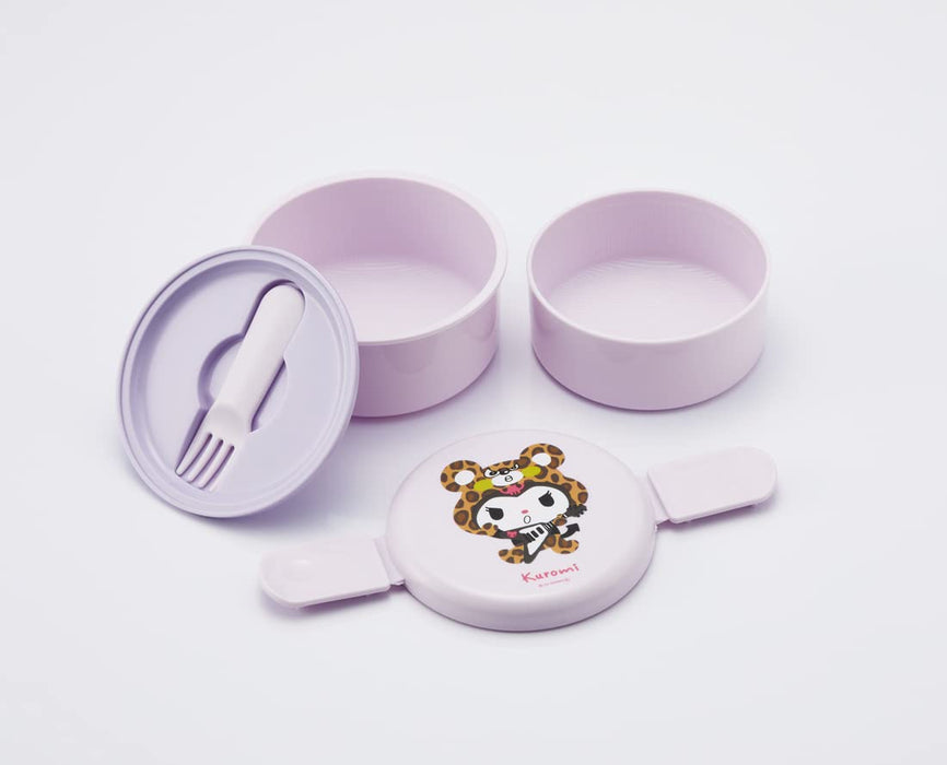 Skater Kuromi 2-Tier Round Lunch Box 500ml Antibacterial Made in Japan- Japan Figure Store - #1 Bring To You The Best Japanese Goods