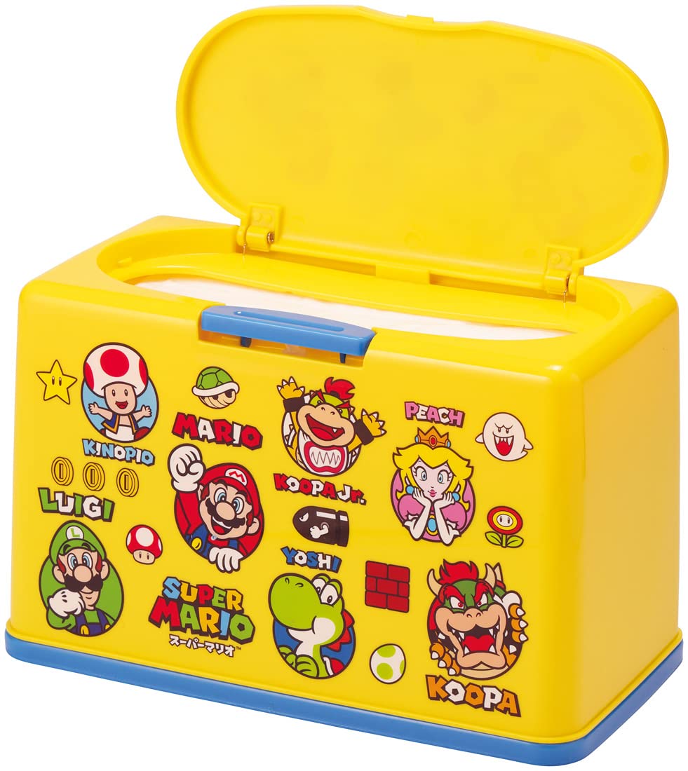 Skater Super Mario Mask Storage - Antibacterial Lift-Up Design Holds 60 Masks- Japan Figure Store - #1 Bring To You The Best Japanese Goods