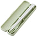 Skater Antibacterial Trio Set- Silent Chopsticks Spoon Fork in Dull Green Made in Japan- Japan Figure Store - #1 Bring To You The Best Japanese Goods