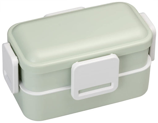 Skater 2-Tier 600ml Lunch Box with Softly Served Dome Lid Antibacterial Dull Green - Japan Made- Japan Figure Store - #1 Bring To You The Best Japanese Goods