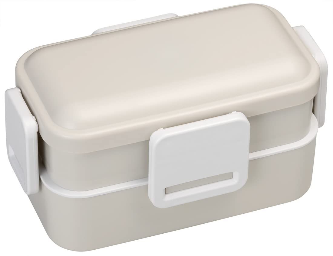 Skater 600Ml 2-Tier Lunch Box with Dome Lid Dull Gray Made in Japan Antibacterial- Japan Figure Store - #1 Bring To You The Best Japanese Goods