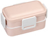 Skater 600ml 2-Tier Lunch Box with Antibacterial Dome-Shaped Lid Dull Pink - Made in Japan- Japan Figure Store - #1 Bring To You The Best Japanese Goods