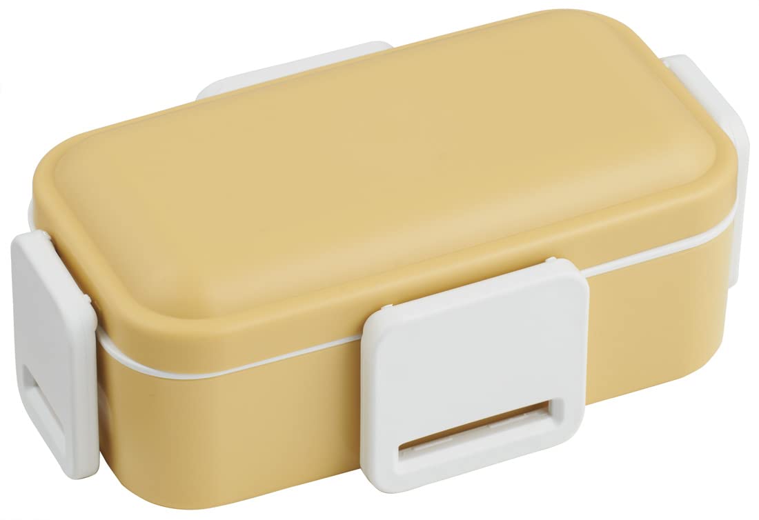 Skater 2-Tier 600ml Antibacterial Lunch Box with Dome-Shaped Lid Dull Yellow - Made in Japan- Japan Figure Store - #1 Bring To You The Best Japanese Goods