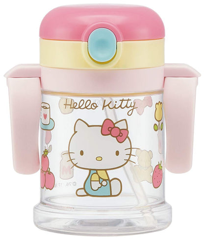 Skater 260Ml Baby Straw Mug with Foldable Two-Handle Sanrio Kitty 70s Suitable for Ages 1 and Up- Japan Figure Store - #1 Bring To You The Best Japanese Goods
