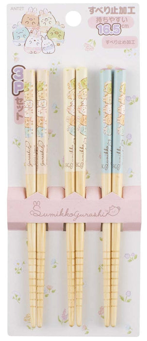 Skater Bamboo Chopsticks Set 16.5cm Sumikko Gurashi Rabbit Garden Theme 3 Pairs- Japan Figure Store - #1 Bring To You The Best Japanese Goods