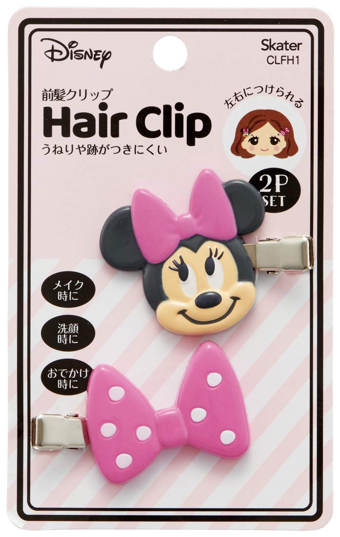 Disney Minnie Mouse Skater Hair Accessory Set of 2 Bangs Clip - Clfh1- Japan Figure Store - #1 Bring To You The Best Japanese Goods