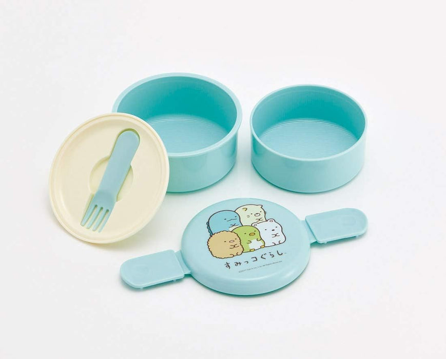 Skater Sumikko Gurashi Blue Bento Box 2 Tier Round 500ml Made in Japan Standard Onwr1-A- Japan Figure Store - #1 Bring To You The Best Japanese Goods