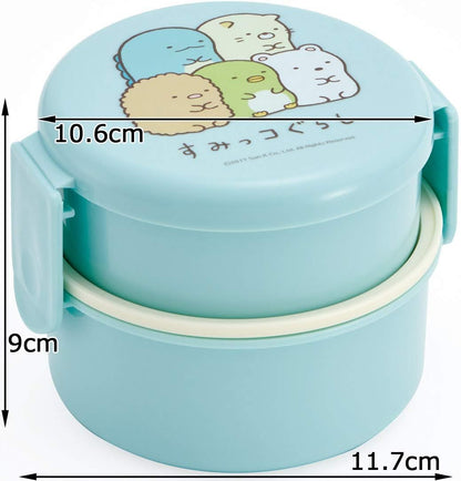 Skater Sumikko Gurashi Blue Bento Box 2 Tier Round 500ml Made in Japan Standard Onwr1-A- Japan Figure Store - #1 Bring To You The Best Japanese Goods