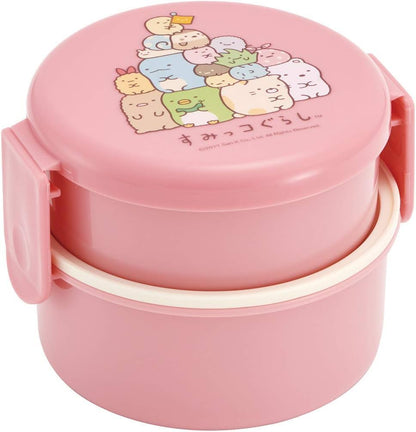 Skater Sumikko Gurashi Pink 2 Tier Round Bento Box 500ml Made in Japan- Japan Figure Store - #1 Bring To You The Best Japanese Goods