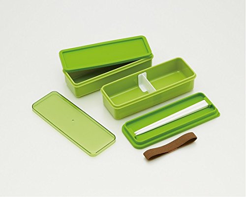 Skater 2 Tier Bento Lunch Box 630Ml Moss Green with Silicone Lid Made in Japan- Japan Figure Store - #1 Bring To You The Best Japanese Goods