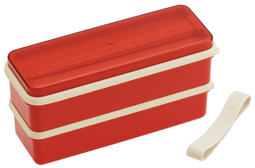 Skater Retro French 2-Tier Bento Lunch Box 630ml with Silicone Lid Orange Red SSLW6 Made in Japan- Japan Figure Store - #1 Bring To You The Best Japanese Goods