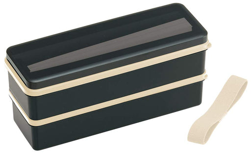 Skater Large 2-Tier Bento Box with Silicone Lid Black Retro French Design 900ml Made in Japan SSLW9B- Japan Figure Store - #1 Bring To You The Best Japanese Goods