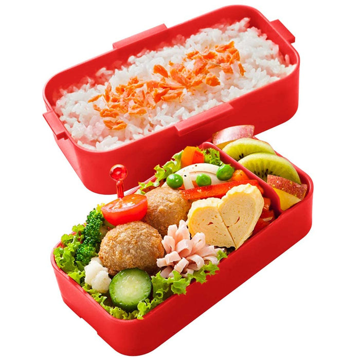 Skater 600ml Cherry Red Bento Box with Domed Lid 2 Tiers Antibacterial Softly Served for Women Made in Japan- Japan Figure Store - #1 Bring To You The Best Japanese Goods