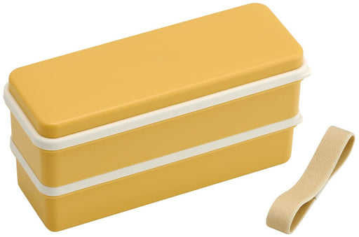 Skater Bento Box Slim Type 2 Tier 630ml with Silicone Inner Lid Dull Yellow Made in Japan for Women- Japan Figure Store - #1 Bring To You The Best Japanese Goods