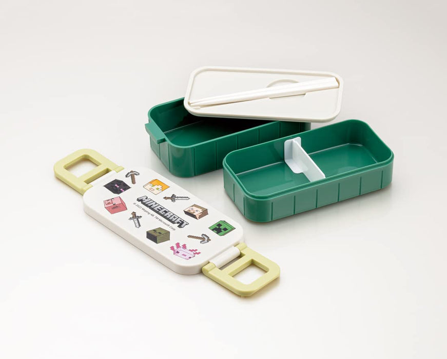 Skater Minecraft Explorer 600ml Bento Box - 2 Tier Antibacterial Made in Japan for Women- Japan Figure Store - #1 Bring To You The Best Japanese Goods