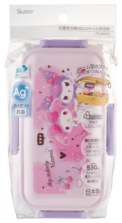 Skater My Melody Kuromi Love 530ml Bento Box with Dome Lid Made in Japan for Women- Japan Figure Store - #1 Bring To You The Best Japanese Goods