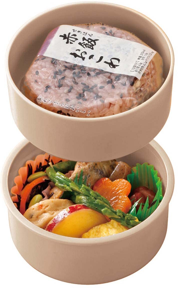 Skater 500ml 2-Tier Round Bento Box Pompon's Bear Design Antibacterial - Made in Japan- Japan Figure Store - #1 Bring To You The Best Japanese Goods