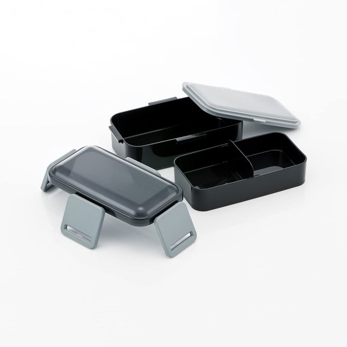 Skater Bento Box 850ml Antibacterial 2 Tier Large Capacity Rich Black For Men Made in Japan- Japan Figure Store - #1 Bring To You The Best Japanese Goods