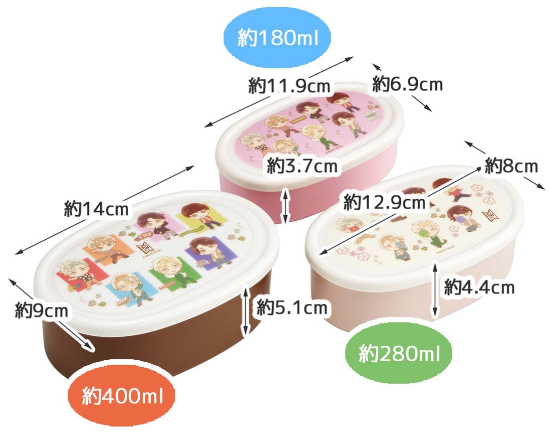 Skater Tinytan Bento Box Sealable Storage Container Set of 3 Made in Japan 860ml- Japan Figure Store - #1 Bring To You The Best Japanese Goods