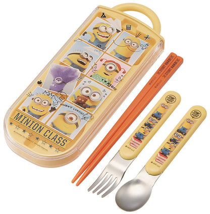 Skater Kids Bento Trio Set - Chopsticks Spoon Fork - Minion Design 16.5cm- Japan Figure Store - #1 Bring To You The Best Japanese Goods