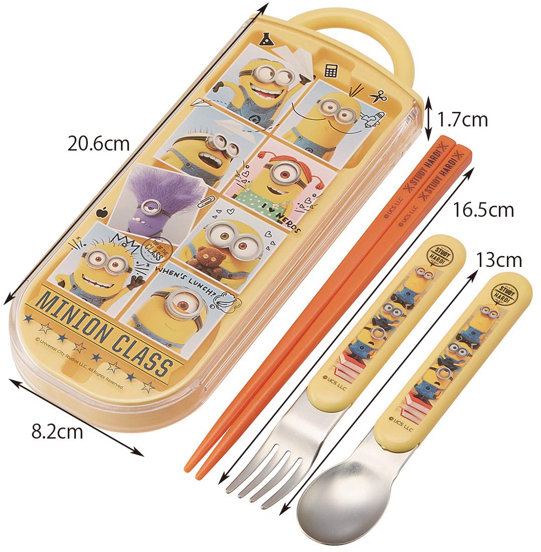 Skater Kids Bento Trio Set - Chopsticks Spoon Fork - Minion Design 16.5cm- Japan Figure Store - #1 Bring To You The Best Japanese Goods