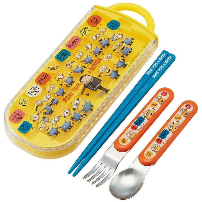Skater Trio Set: Bento Kids Chopsticks Spoon Fork Minions Fever Edition- Japan Figure Store - #1 Bring To You The Best Japanese Goods
