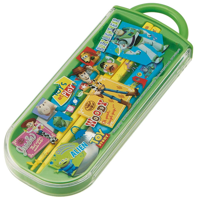 Skater Disney Toy Story Kids Bento Trio Set 16.5cm Chopsticks Spoon Fork- Japan Figure Store - #1 Bring To You The Best Japanese Goods