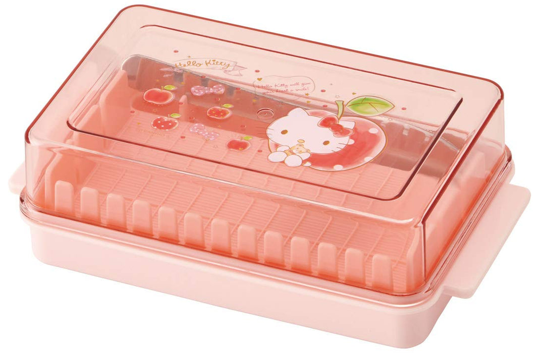 Skater Hello Kitty Butter Container with Cutting Guide Happiness Girl 16x9.5xH5.1cm- Japan Figure Store - #1 Bring To You The Best Japanese Goods