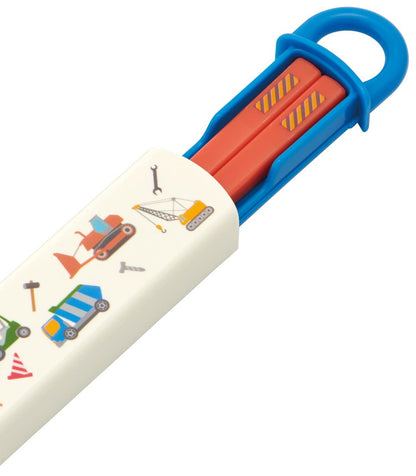 Skater Boys Antibacterial Chopstick Case Set Slide Design Working Cars Theme Made in Japan- Japan Figure Store - #1 Bring To You The Best Japanese Goods